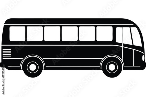 bus silhouette vector icon