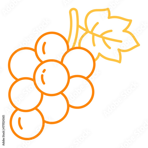 Grape Colored Line Icon Vector Illustration