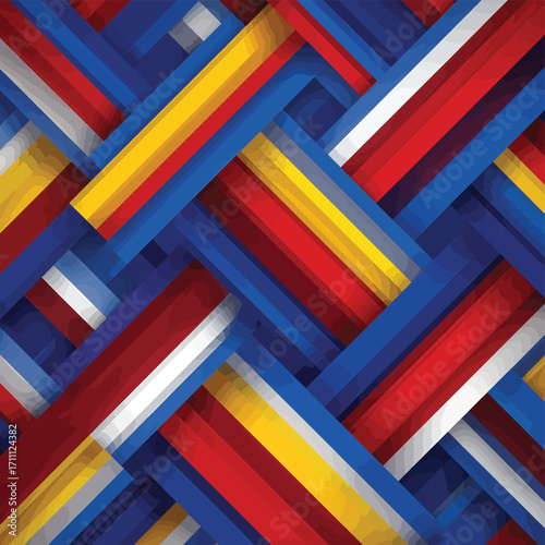 Abstrakcyjny wzór geometryczny z przeplatającymi się liniami