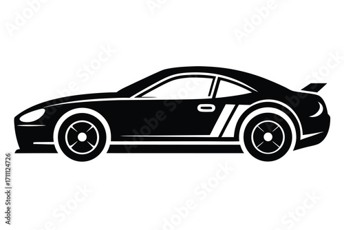 car racing silhouette vector icon