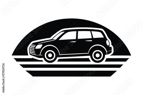 car rental silhouette vector icon