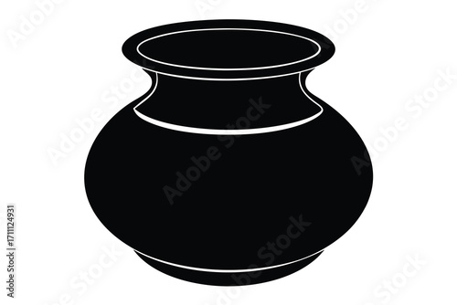 clay pot silhouette vector icon