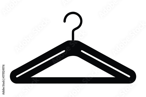 clothing hanger silhouette vector icon