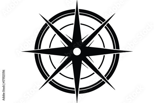 compass rose silhouette vector icon