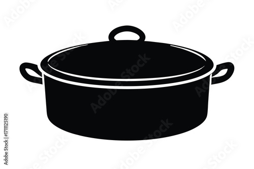 cooking pot silhouette vector icon