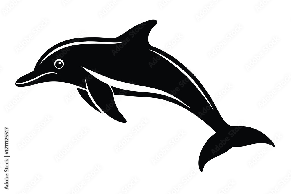 Obraz premium dolphin silhouette vector icon