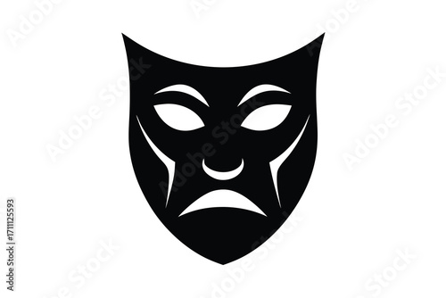 drama mask silhouette vector icon