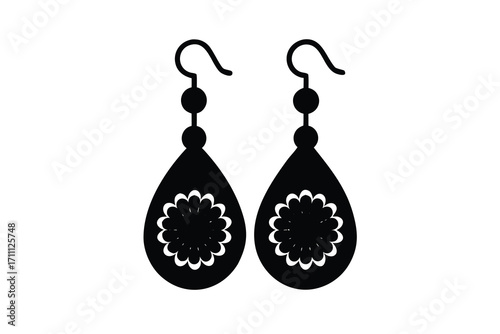 earrings silhouette vector icon