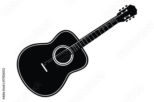 guitar silhouette vector icon