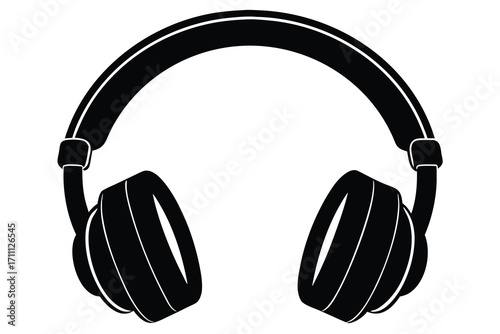 headphones silhouette vector icon