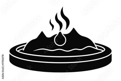 hot spring silhouette vector icon