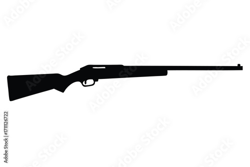 hunting rifle silhouette vector icon