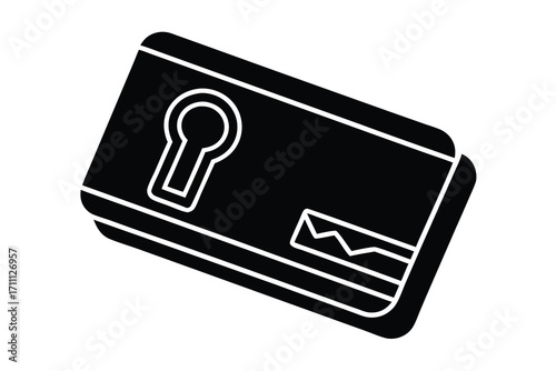 keycard silhouette vector icon