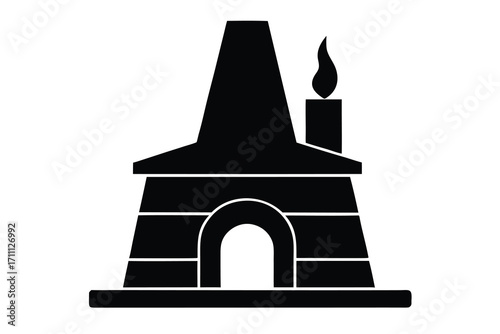 kiln silhouette vector icon