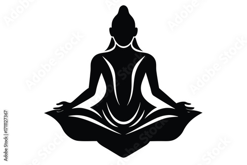 meditation silhouette vector icon
