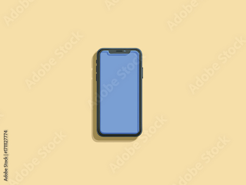 Minimalistyczny smartfon, ilustracja wektorowa