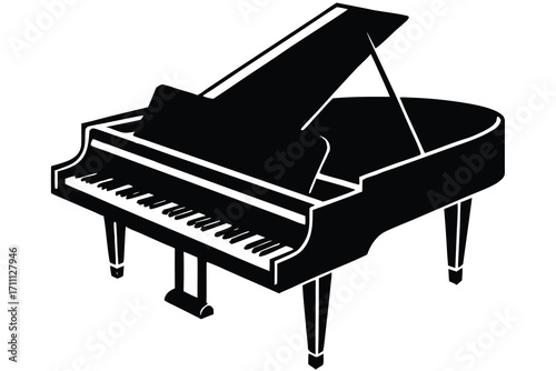 piano silhouette vector icon