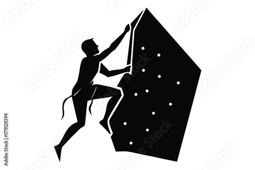 rock climbing silhouette vector icon