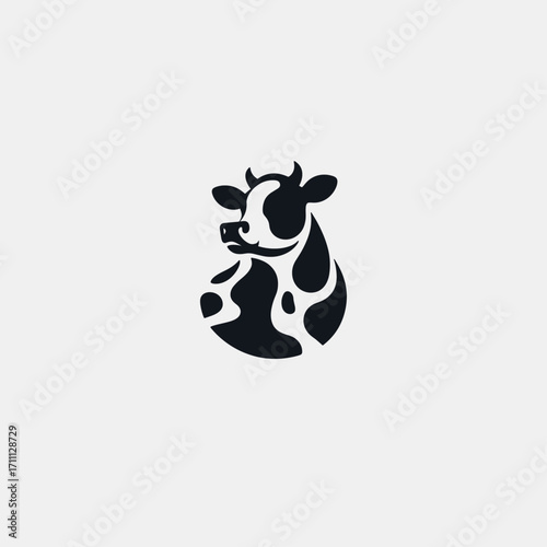 Abstract cow icon flat vector design