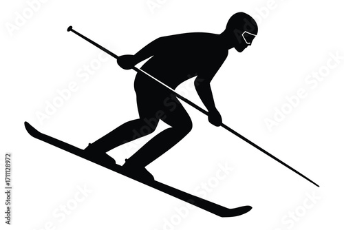 skiing silhouette vector icon