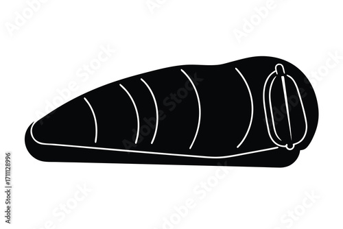 sleeping bag silhouette vector icon
