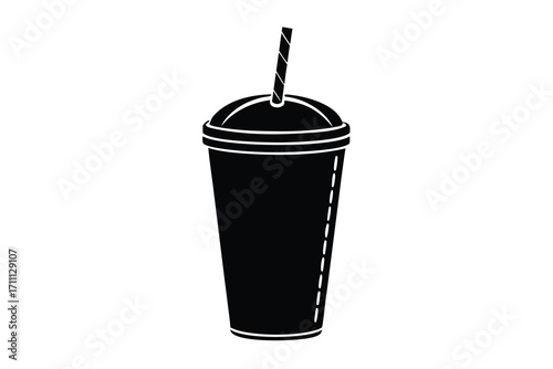 smoothie cup silhouette vector icon