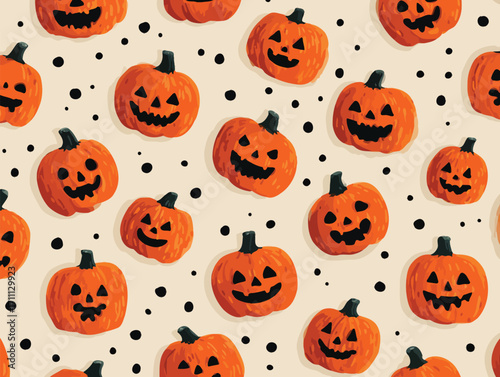 Wesoły wzór z dyniami na Halloween