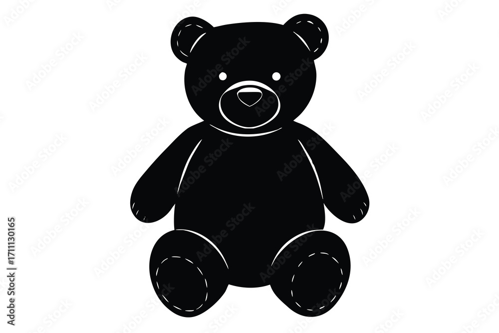 Obraz premium teddy bear silhouette vector icon