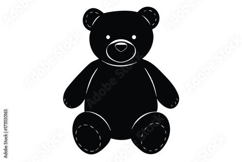teddy bear silhouette vector icon