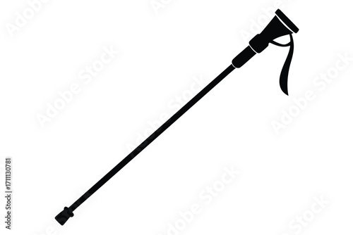 trekking pole silhouette vector icon