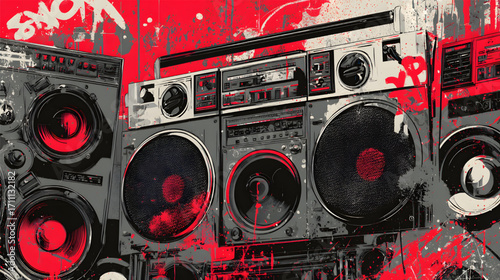Vintage Boombox Stereo System.