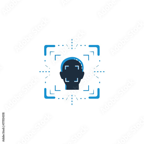 Biometric Identification Scan Icon Vector Illustration