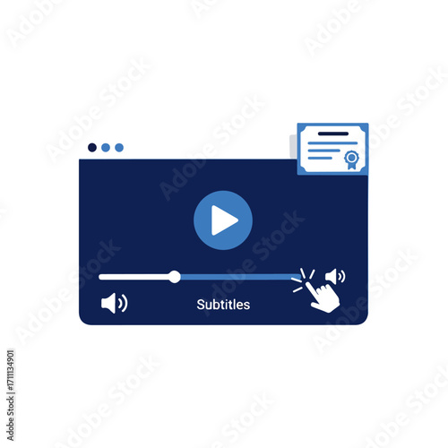 Online Course Learning Interface Vector Illustration