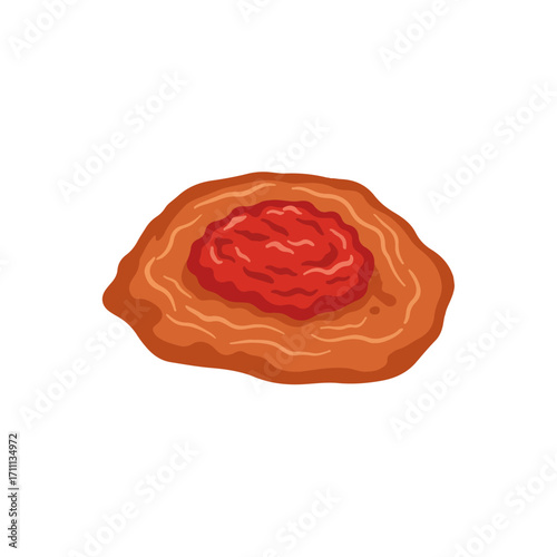 Rustic Vector Graphic of a Jam Tart