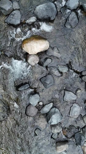 Seamless Riverbed Texture With Smooth Stones And Gentle Water Flow