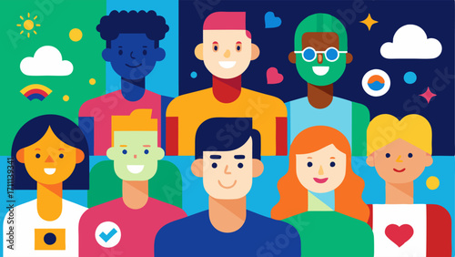 Celebrating Differences A colorful mural depicting individuals celebrating their unique identities and abilities reinforcing the concept of diversity within the workforce and media