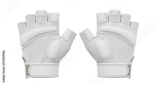 White Fitness Gloves Mockup Gym Workout Gear