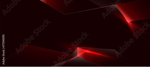 Modern abstract luxury banner. Abstract red and black polygon elegant background vector for branding presentation or product ads bg