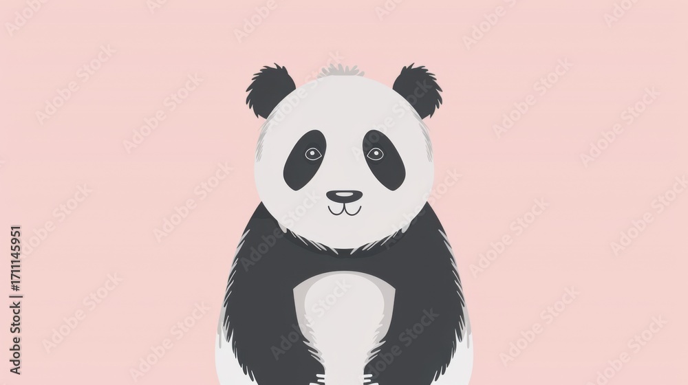 Obraz premium Cute Panda Cartoons: Vector Illustrations of Baby Pandas & Puppies for Cards