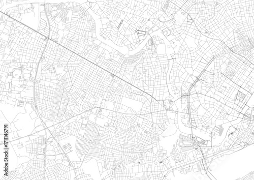 A detailed close-up vector map of Recife's highway interchange and road network in black and white outline style.
