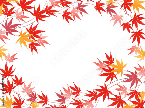 華やかな紅葉の和風フレーム