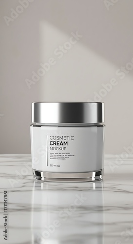 Elegant cosmetic cream jar mockup perfect for showcasing skincare product designs and branding with modern appeal