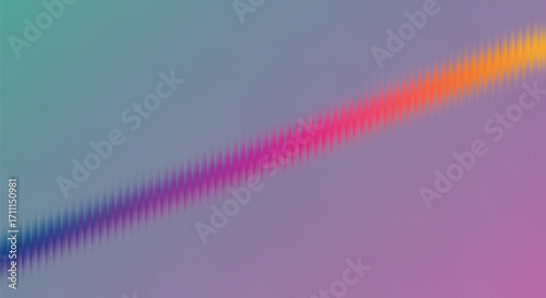 Abstract diagonal light beam with a vertical ribbed texture, futuristic colorful ray on a soft muted background, for technology, web, banner.