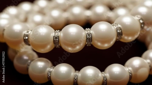 Close-up of Elegant Pearl Necklace.