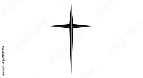 Elegant, stylized cross symbolizing faith and spirituality against a clean white background.