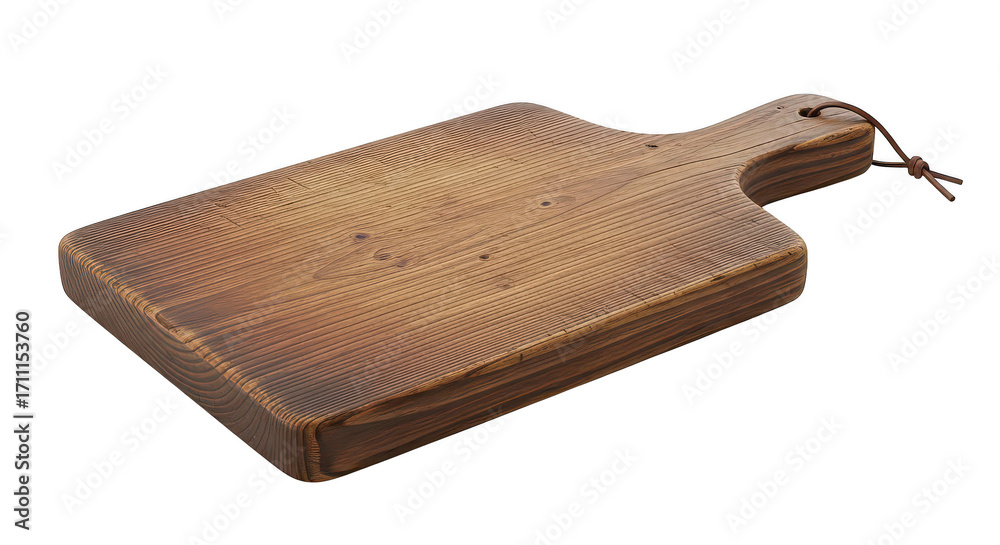 Fototapeta premium Rustic Wooden Cutting Board With Handle