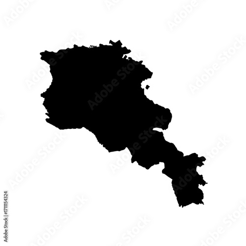 Clear black silhouette illustrating the unique geographical form and national boundaries of Albania, providing a distinct visual representation of this European nation's territory