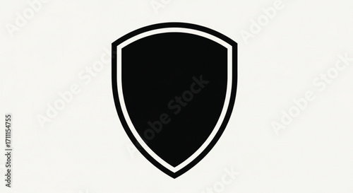 Free Download Simple black shield emblem on a clean white background, representing protection and security. - GFXLoad