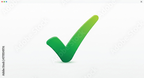 Bright green checkmark symbolizing approval and success against a clean white background.
