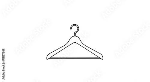 Simple wooden clothes hanger against a clean white background, symbolizing organization and tidiness.